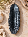 Black feather-shaped jewelry holder